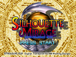 Silhouette Mirage title screen for Playstation